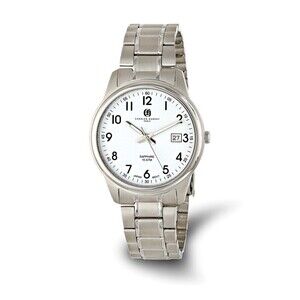 Kazi Luxury Mens Charles Hubert Titanium 40mm White Dial Watch